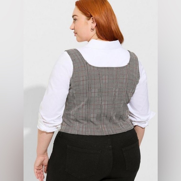 Torrid Double Knit Jacquard Square Neck Zip Front Corset Top Size 3X Academia - Picture 3 of 12